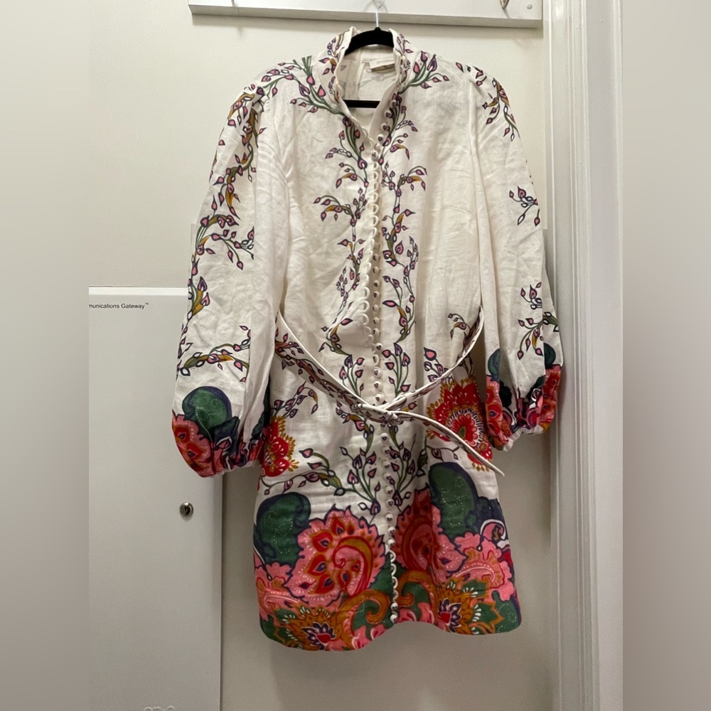 ZIMMERMANN Lovestruck Buttoned Tunic Mini Dress/Size 3 (10 US)